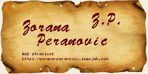 Zorana Peranović vizit kartica